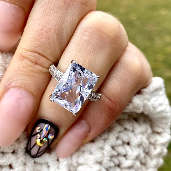 NEW Gorgeous 925 Silver Ring Wedding Engagement - Picture 10 of 11